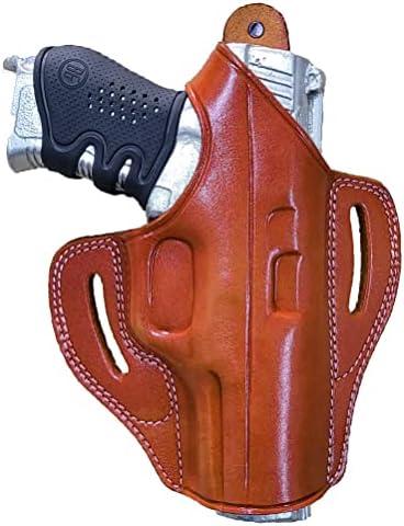 Coldre de pistola de couro - coldre de panqueca OWB - suporte de cinto de pistola artesanal - para Glock 17 19 canik tp9 s & w m & p Beretta apx sig sauer springfield walther taurus h & k - capa de arma de fogo premium à direita Premium premium