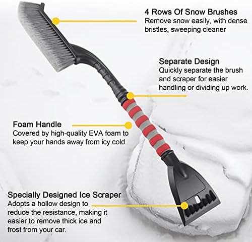 OMUUAMUA 2PCS Scraper de gelo para pára -brisa de carro com escova - aderência de espuma de escova de neve de 26