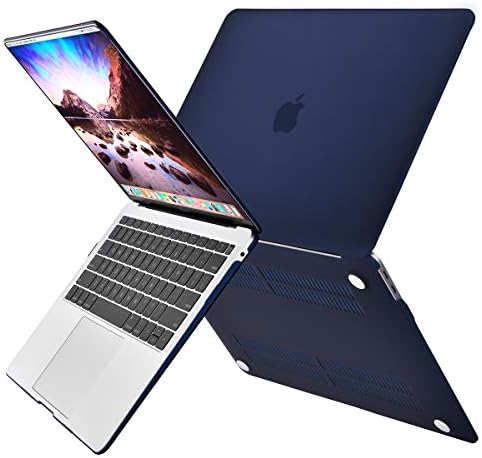 Mosis Plastic Hard Shell Case e Laptop de neoprene e capa do teclado compatível com MacBook Air Retina A2337 M1 A2179 A1932, Blue da Marinha