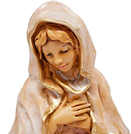 VENERARE 4 polegadas Mary ajoelhando a estatueta da natividade | 5 Coleção | Feito na Itália