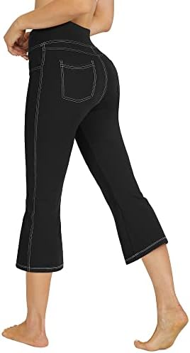 G4Free Capri Yoga Pants for Women Bootcut Flare Leggings Strechy Capris com 4 bolsos para o treino casual