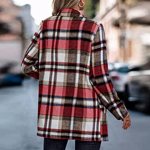 Jaqueta de lã de zíper de zíper acolhedora feminina outono de inverno de cor sólida com casaco sherpa sherpa de manga longa com