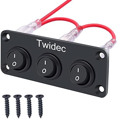 Twidec/3 Ganguer Rocker Toggle Switch Metal Painel com 16A 250V AC/12V DC SPST 2 Posição 2 pino On/Off Switch