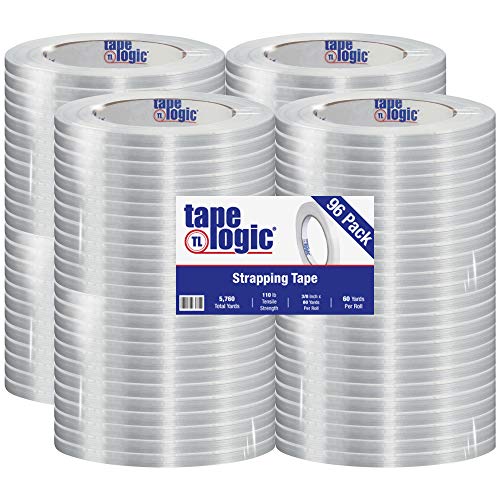 Tape Logic® 1300 fita de cinta, 3/8 x 60 jardas, limpa, 96/caso