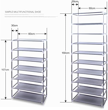 Rack de armazenamento-Modelável salva-alvo 9 treliças não tecidas Rack de sapato cinza
