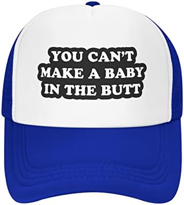 Você não pode fazer um bebê no chapéu de bunda unissex adulto, chapéus de caminhão ajustável para adultos clássicos de pesca tampas de pesca