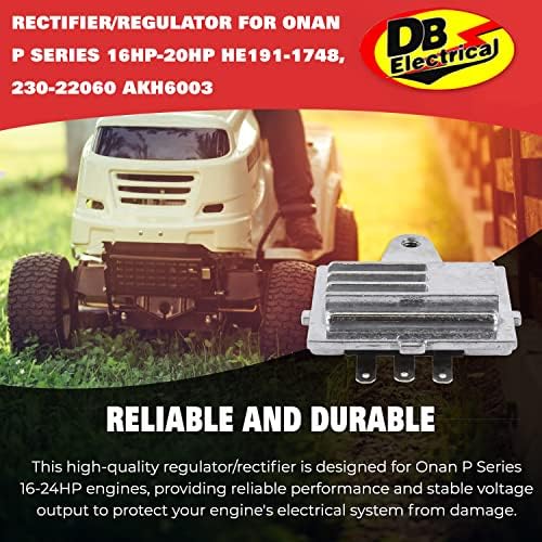 DB Electrical Akh6003 Onan Regulador Compatível com/Substituição para o retificador 318-420, Onan 20 AMPS-AC-B+-AC, REGULADOR ONAN