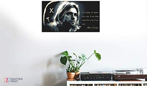 Panther Print, grande arte de parede de lona, ​​memorabilia do Nirvana, Kurt Cobain, em vez de odiar a citação, imprimir