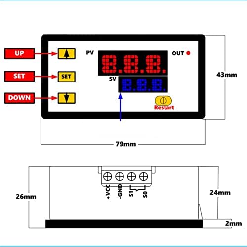 Modband W3230 Mini Termostato do tipo K-tipo de temperatura digital