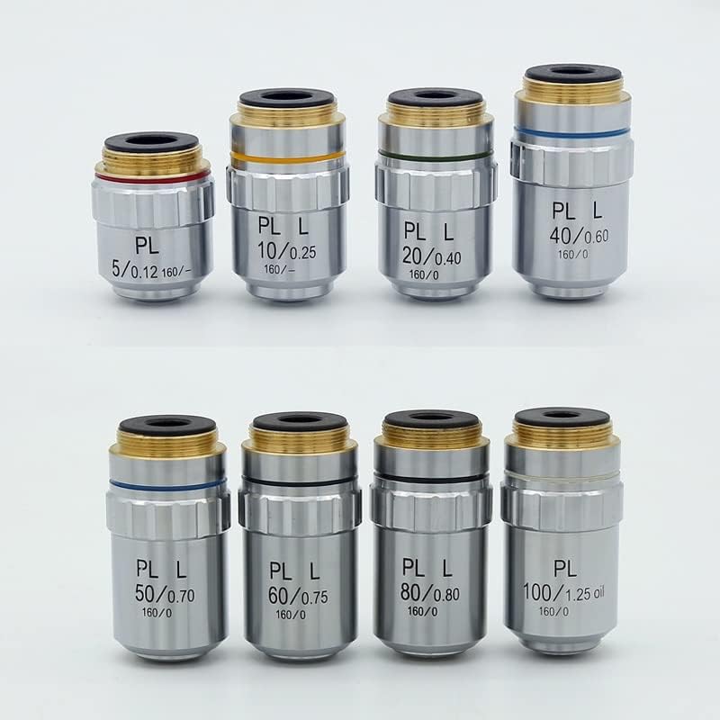 Acessórios para microscópio digital de mão lente objetiva achromática 5x 10x 20x 40x 50x 60x 80x 100x Microscópio 20,2 mm/rms Acessórios para microscópio