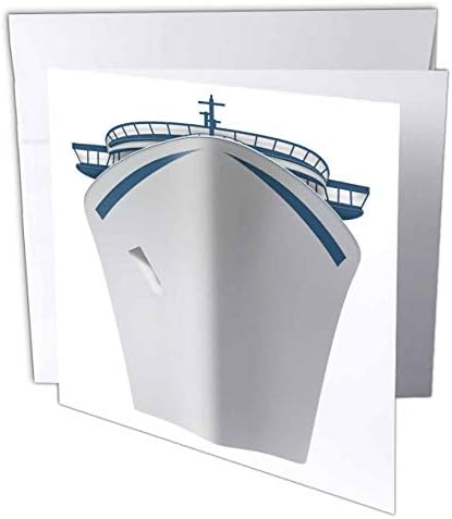 Navio de cruzeiro azul e branco 3drose - cartão de felicitações, 6 x 6, solteiro