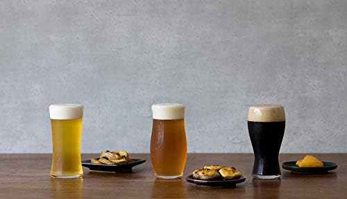Aderia S6262 Glass de cerveja, clara, mestre de cerveja artesanal, conjunto de 3, lava -louças em segurança, feita no Japão