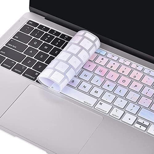 Tampa do teclado Mosis Compatível com MacBook Air 13 polegadas 2019 2018 Liberação A1932 Retina Display Com Touch ID, Patterno de proteção à prova de poeira à prova d'água pele de silicone, nuvens coloridas