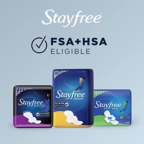 StayFree Maxi Pads para mulheres, Super - 66 contagem com revestimentos de calcinha de ACTI -Fresh, regulares, 120 contagem