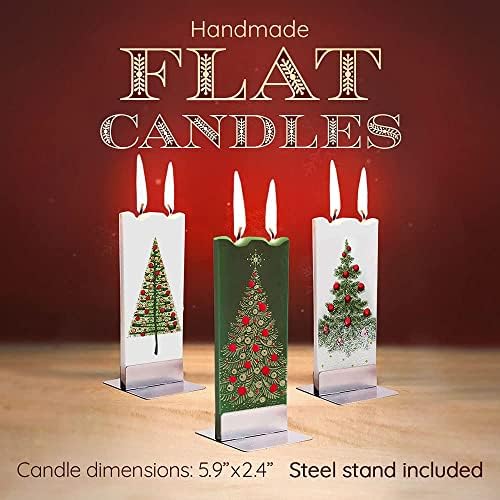 Velas da noite de Natal de Flatyz com estrela - plana, decorativa e pintada à mão Presentes de vela de Natal para mulheres ou homens - 6 polegadas