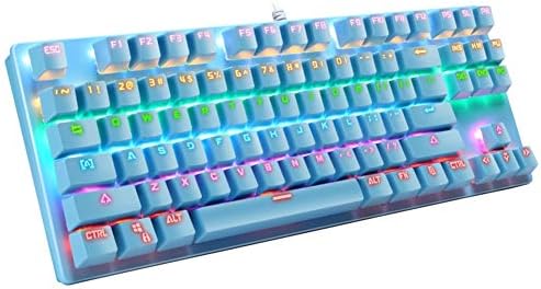 Xinglai Fashion Mechanical Teclado Tiping Gaming para PC USB Wired Colorful Backlit Acessório de Computador 87 Chaves Home Office Anti Ghosting