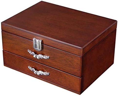 Caixa de armazenamento de Ganfanren múltiplos compartimentos sólidos caixa de joias de madeira de madeira