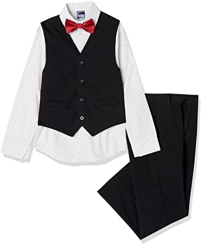 Izod Boys de 4 peças com camisa de colarinho, gravata, colete e calça