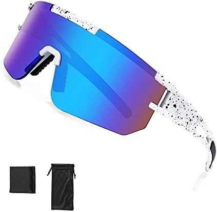 Óculos de sol esportivos polarizados para homens para homens jovens, óculos de sol no estilo Viper UV400 para andar