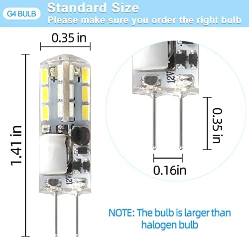 TLXSNB G4 Bulbo LED 12V 20W Halogen Bulbo Substituição 6000K Luzes brancos de luz do dia para paisagem 5 pacote