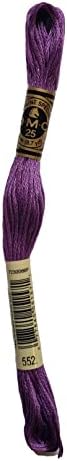 Pacote de algodão de bordado de 6 fios DMC - Família violeta de cor -5 novelo - 8.7yd skeans