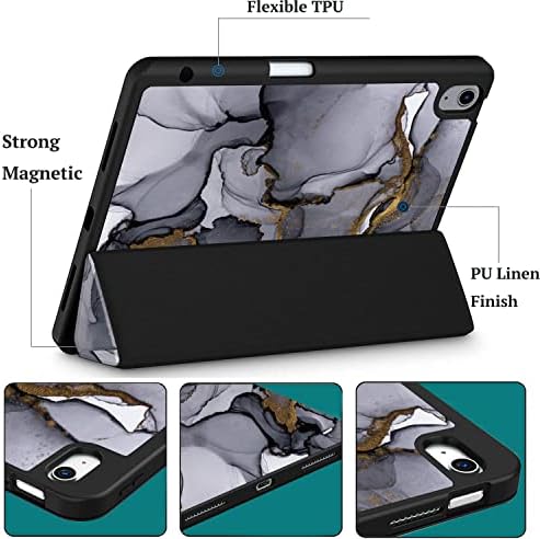 Teryeefi para o novo iPad 10ª geração Caso 2022 10,9 polegadas com porta -lápis, Proteção de corpo inteiro Caso de suporte de suporte com Wake Sono