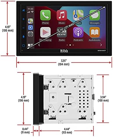Boss Audio Android Auto/Apple CarPlay - Receptor de mídia digital no painel
