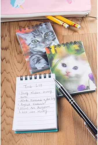 Juvale Cute Cat Mini Notebook, notas em espiral, suprimentos de festa de gatinho