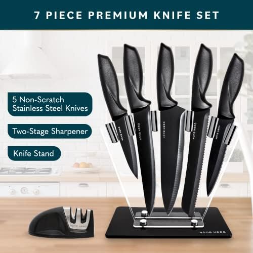 Conjunto de faca de cozinha de herói home, faca de bife e facas utilitárias de cozinha - facas de aço inoxidável de alto carbono