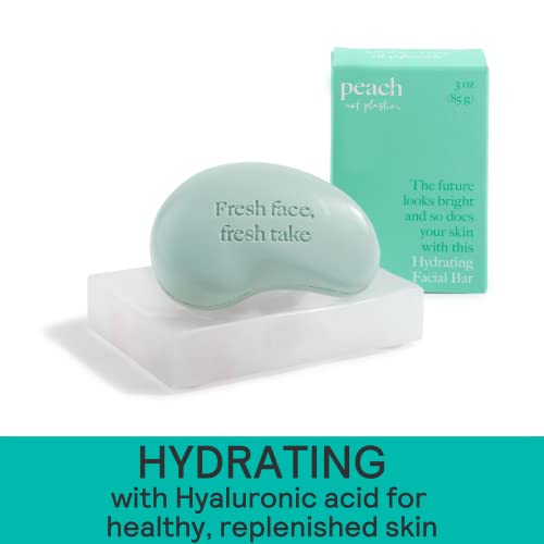 Pêssego não limpador facial de plástico | Sabão face hidratante com ácido hialurônico para pele hidratada e saudável | Sabão
