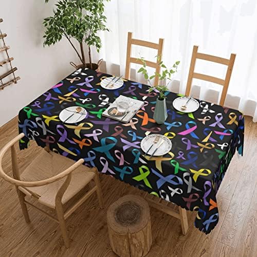 Waymay Câncer Consciência fitas coloridas Retângulo Tocha de mesa de cozinha Decoração de decoração de tampa da mesa de mesa
