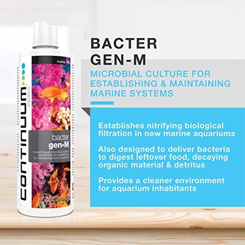 Continuum Aquatics Bacter Gen M - Bactérias microbianas Cultura para estabelecer e manter sistemas marinhos