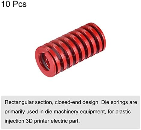 UXCELL 3D PRIMPERAÇÃO Mola de matriz, 10pcs tm 20mm od 40mm de estampagem espiral de comprimento Molduras de molde de compressão para impressora 3D, vermelho