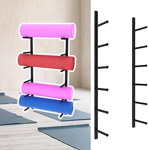Rollo de espuma de tapete de ioga, organizador de rack de montagem de parede para aula de fitness, acessórios de fitness