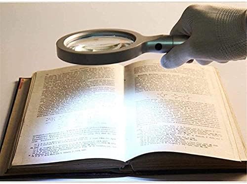 Lupa de lupa de lupa para velho livro de livros lendo identificação relógios artesanato de bricolagem iluminada com lente de luz LED 10x lente de manutenção manual