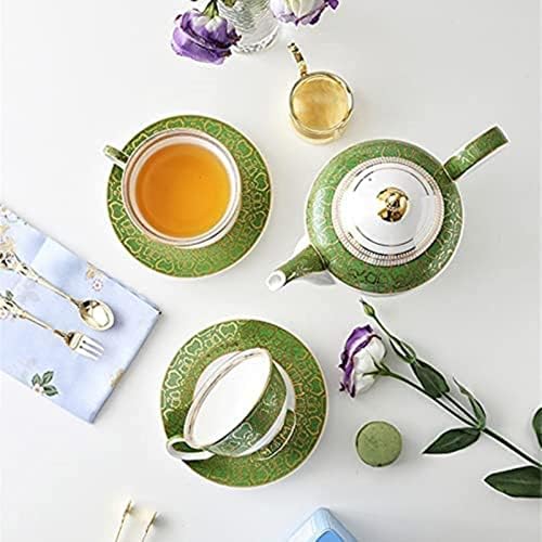 DMWMD Green Ceramic Cafetle Pot Copo Pires Conjunto de chá da tarde europeu Conjunto de chá de chá de chá de chá
