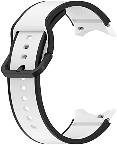 Sololup Compatível para Galaxy Watch 5 Band 40mm 44mm/5 Pro 45mm para Galaxy Watch 4 Band 40mm 44mm para Galaxy Relógio 4 Banda clássica 42mm 46mm, faixa de silicone macia SPORT SPORT para homens, preto-branco