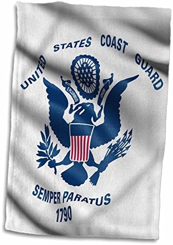 Bandeira de rosa 3D da Guarda Costeira dos EUA acenando na toalha de mão do vento, 15 x 22, multicolor