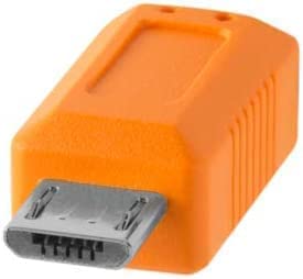 Ferramentas Tether Tetherpro USB-C a 2,0 Micro-B Cabo de 5 pinos | Para transferência rápida e conexão entre câmera e computador | Laranja de alta visibilidade | 15 pés