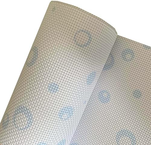 11ct Pano AIDA Bordado de tecido cruzado, bolinhas de bolha azul em branco, W59 x L39