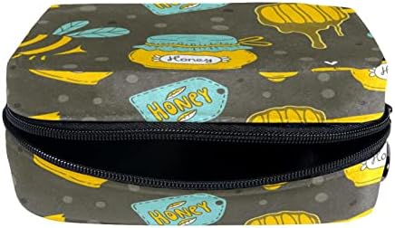 Tbouobt Makeup Bag Zipper Bolsa Travel Organizador Cosmético para Mulheres e Meninas, Cartoon de Mel Bee Lovely Pattern