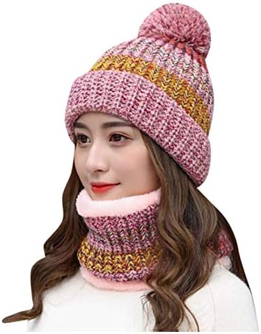 Capas de lã e chapéus de lã de iopqo massinhos tricô de chapéu de chapéu térmico inverno madeir