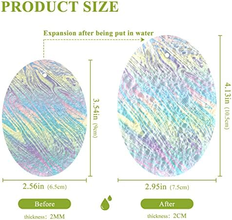 ALAZA Rainbow Mármore Arte colorida esponjas naturais Esponja de celulares de cozinha para pratos Lavando banheiros e limpeza doméstica, não-arranhões e ecológicos, 3 pacote