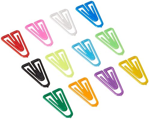 Clipes de papel plastiklips de tamanho médio 500 cores variadas