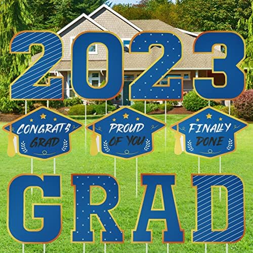 2023 Sinais de pátio de formatura, parabéns Decoração de gramado de pós-graduação, letreiros de pátio de pós-graduação
