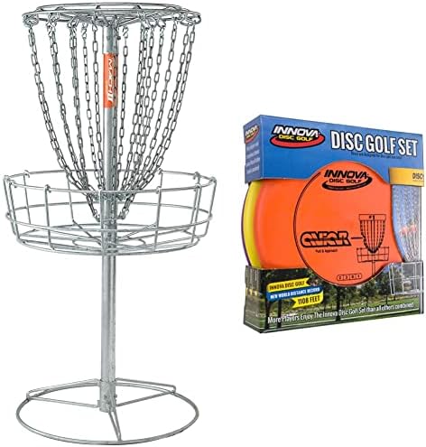 DGA Mach 2 Disc Golf Basket-Aço galvanizado portátil, permanente e quente, alvo de golfe de disco externo com duas fileiras de corrente