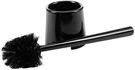 Escova de vaso sanitário, escova de vaso sanitário aaoclo com suporte, escova de limpeza de vaso sanitário de polipropileno preto fácil de limpar para o banheiro