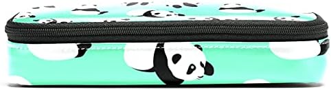 Panda urso vetor de fundo de couro para lápis bolsa de caneta com saco de armazenamento com zíper de zíper duplo para escritório de trabalho escolar meninos meninas meninas