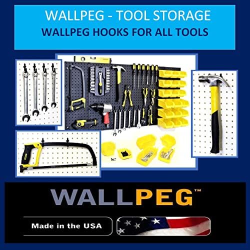 Wallpeg 24 x 48 kit de pegboard com painéis de placa de pino, ganchos para organizador de ferramentas, armazenamento de garagem