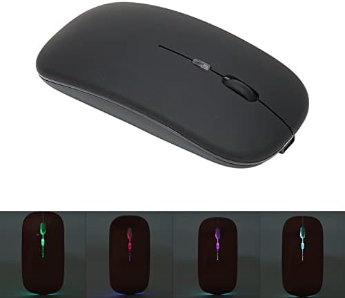 Mouse para jogos, Ultra Thin 2.4g Wireless Mouse Abs Material 7 luz de fundo colorida para escritório para computador